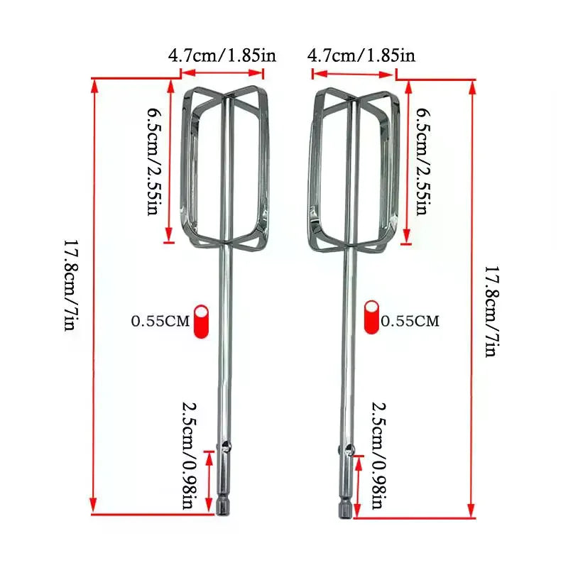 Stainless Steel Hand Mixer Beaters - Universal Whisk Attachments, 1/2pcs Replacement for Electric Mixers, Rust-Resistant