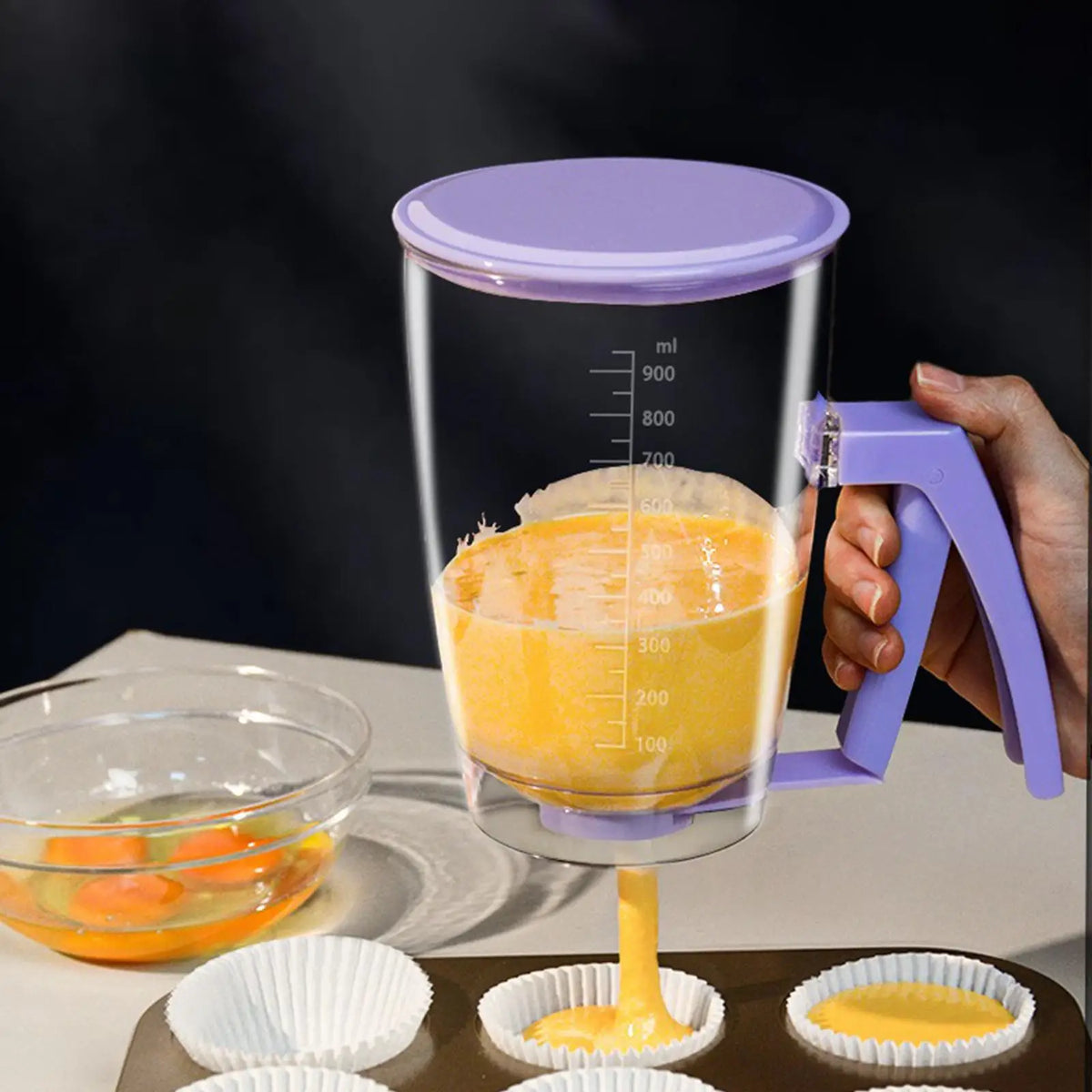 Home Baking Supplies Batter Dispenser with Graduations for Waffle Maker And Muffin Mix Separator Kitchen Tool