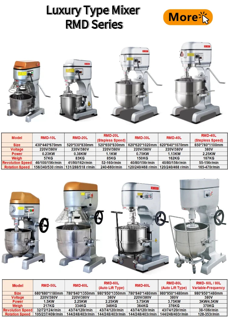 Batidora Industrial Commercial 10l 20l 30l 60l 80l Kitchen Stand Planetary Food Batter Bread Dough Cake Mixer Machine for Bakery