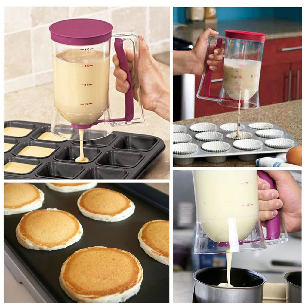 Batter Dispenser Hand-held Graduated Funnel Pastry Dough Dispensador Tools For Pancake Cupcakes Waffles Batter Kitchen Supplies