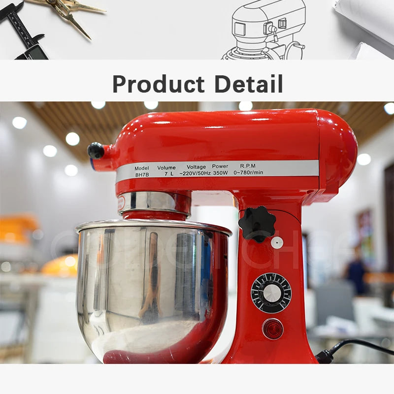 3 in 1 Batidora  Egg Flour Kneader Bakery Equipment Planetary Mixer Bread Dough Cake Mixer Machine Stand Food Mixers