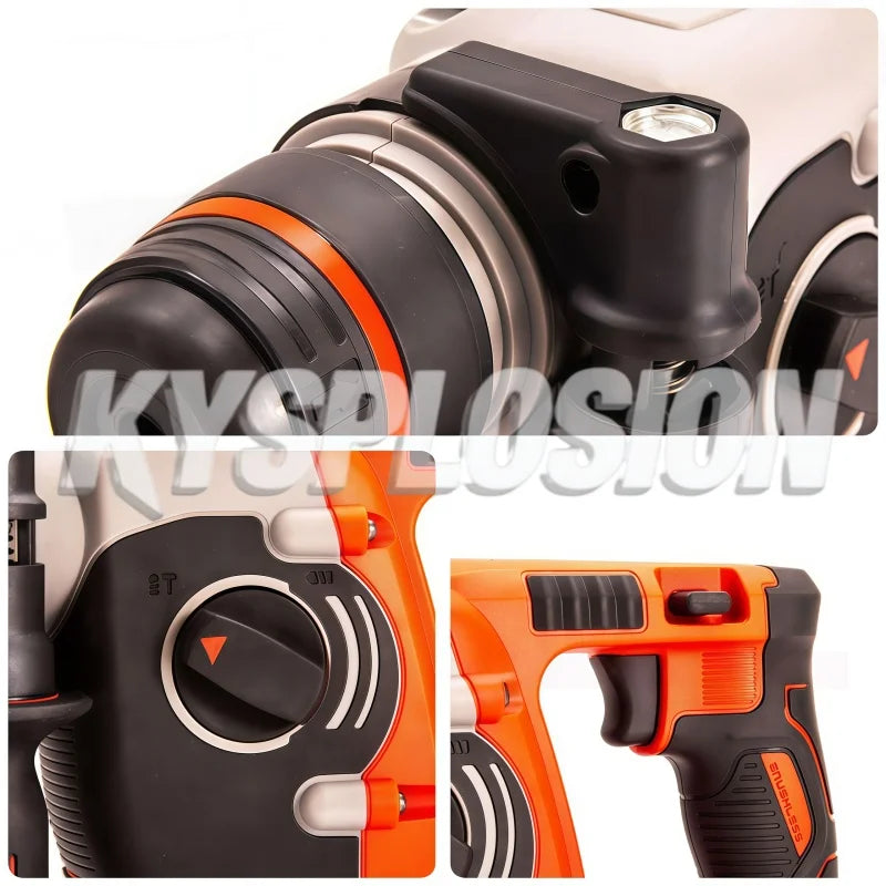2 Modes Brushless SDS Rotary Hammer Drill Breaker Jackhammer Power Tool for Milwaukee M18 Battery Tool Only