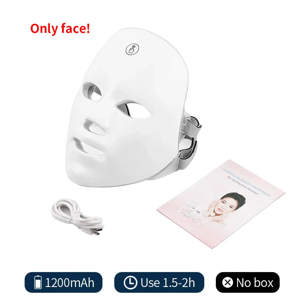 Wireless LED Mask 7 Color LED Face Mask Photon Skin Firming Anti Aging Rejuvenation Beauty Mask Machine