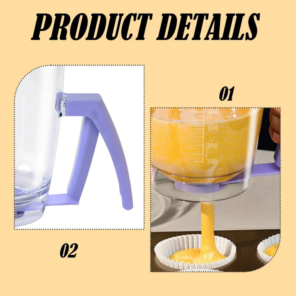 Home Baking Supplies Batter Dispenser with Graduations for Waffle Maker And Muffin Mix Separator Kitchen Tool