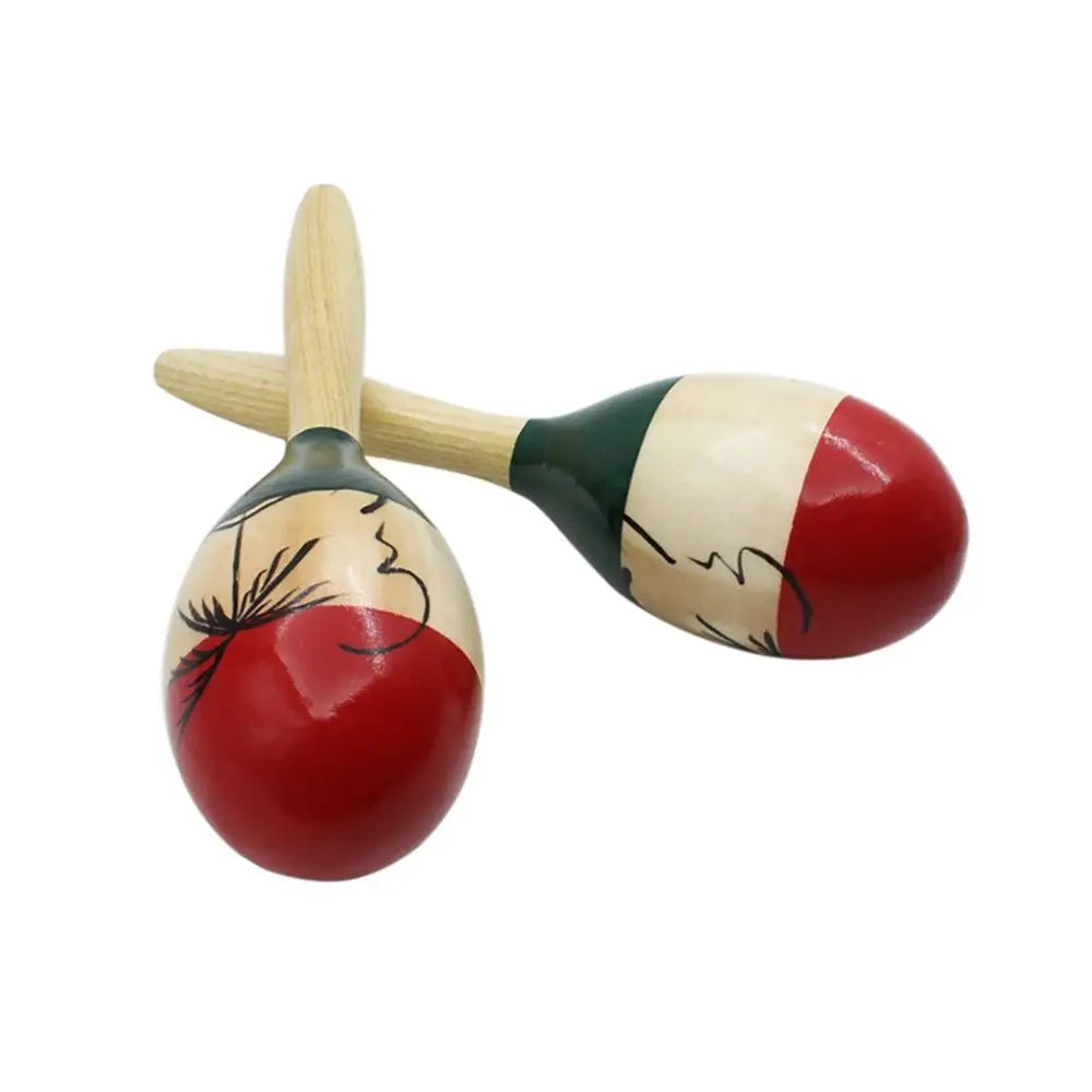 M MBAT 1Pair Colour Wood Maracas Wooden Tropical Party Percussion Shakers Wooden Sand Hammer Musical Party Child Baby Shaker Toy