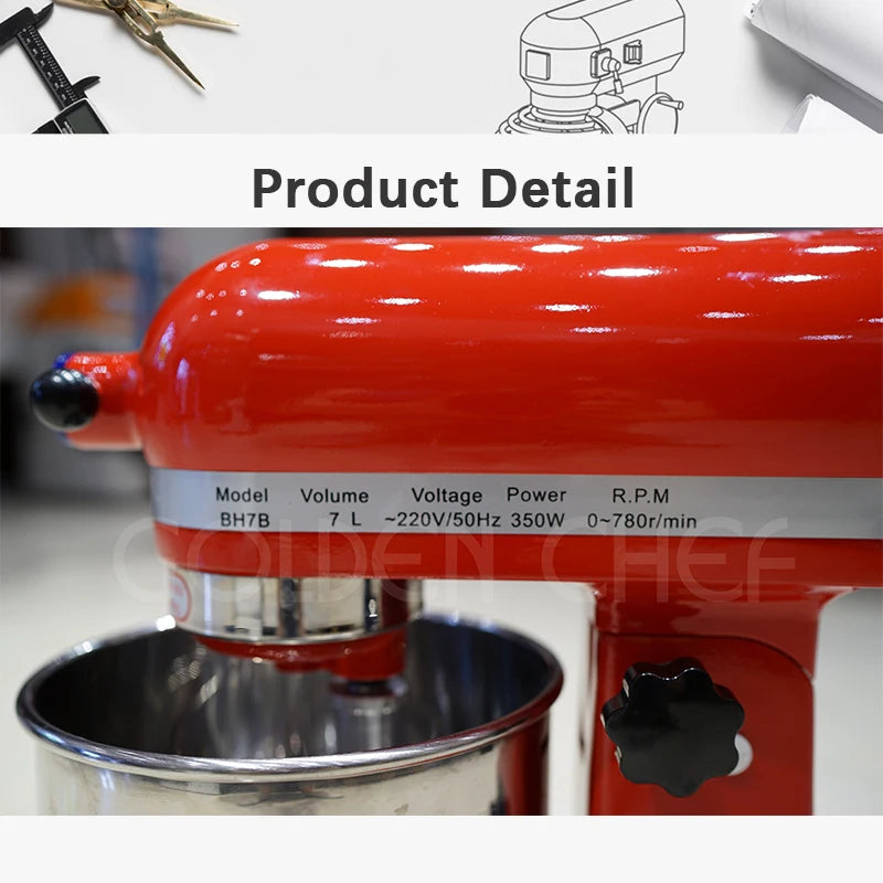 3 in 1 Batidora  Egg Flour Kneader Bakery Equipment Planetary Mixer Bread Dough Cake Mixer Machine Stand Food Mixers
