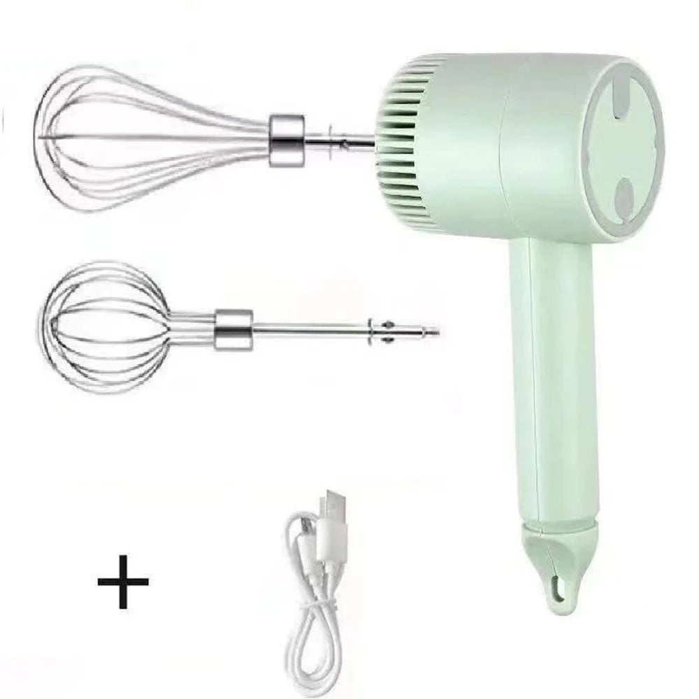 Wireless Electric Food Mixer USB Hand Blender Portable 3 Speeds Dough Garlic Crusher Cream Egg Beater Baking Masher Kitchen Tool