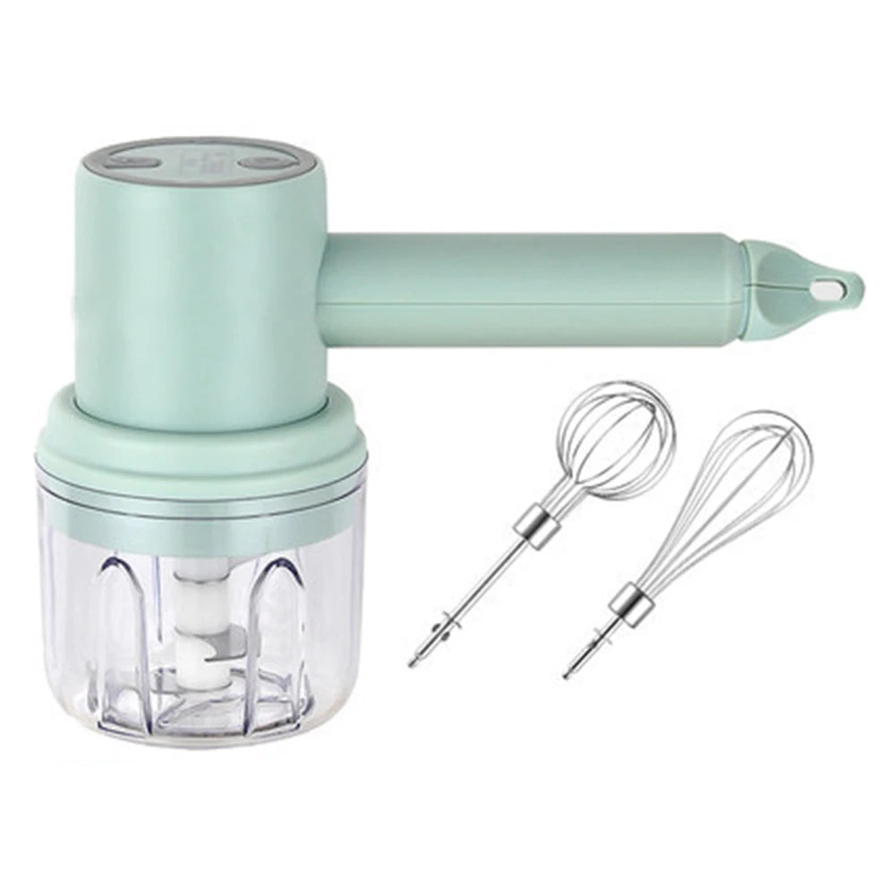 Wireless Electric Food Mixer USB Hand Blender Portable 3 Speeds Dough Garlic Crusher Cream Egg Beater Baking Masher Kitchen Tool