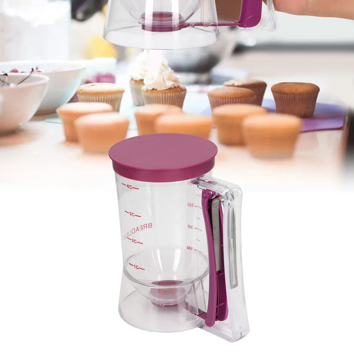 Batter Dispenser ABS 900ml Batter Cream Separator Baking Tool for Pancake Cupcake Cake Waffle Pancake Batter Dispenser